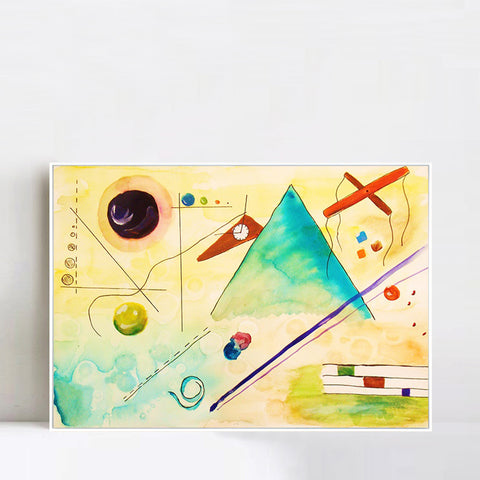 INVIN ART Framed Canvas Giclee Print Series#37 by Wassily Kandinsky Wall Art Living Room Home Office Decorations