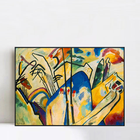 INVIN ART Framed Canvas Giclee Print 1911 Composition No 4 by Wassily Kandinsky Wall Art Living Room Home Office Decorations