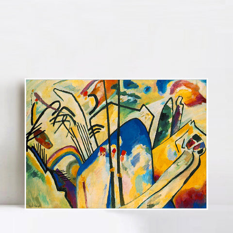 INVIN ART Framed Canvas Giclee Print 1911 Composition No 4 by Wassily Kandinsky Wall Art Living Room Home Office Decorations