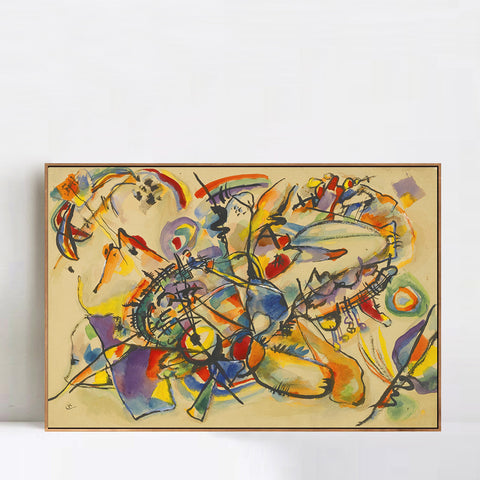 INVIN ART Framed Canvas Giclee Print  OHNE TITEL (UNTITLED)(4) by Wassily Kandinsky Wall Art Living Room Home Office Decorations
