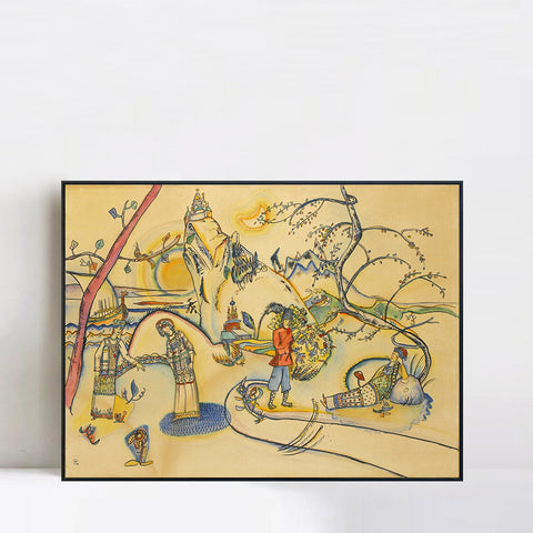 INVIN ART Framed Canvas Giclee Print OHNE TITEL (UNTITLED) by Wassily Kandinsky Wall Art Living Room Home Office Decorations