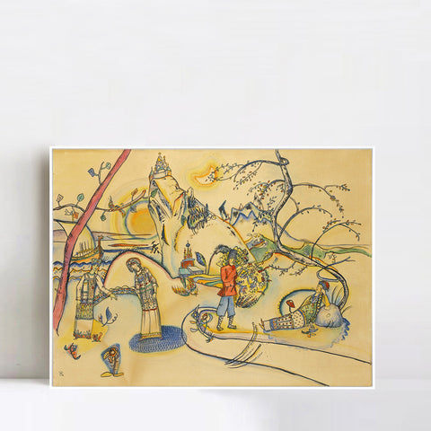 INVIN ART Framed Canvas Giclee Print OHNE TITEL (UNTITLED) by Wassily Kandinsky Wall Art Living Room Home Office Decorations