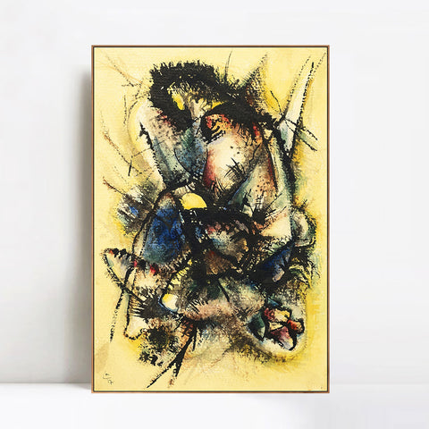 INVIN ART Framed Canvas Giclee Print SANS TITRE by Wassily Kandinsky Wall Art Living Room Home Office Decorations