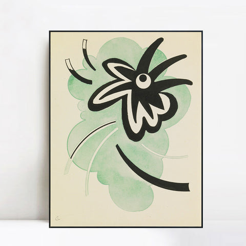 INVIN ART Framed Canvas Giclee Print VERT-NOIR by Wassily Kandinsky Wall Art Living Room Home Office Decorations
