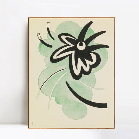 INVIN ART Framed Canvas Giclee Print VERT-NOIR by Wassily Kandinsky Wall Art Living Room Home Office Decorations