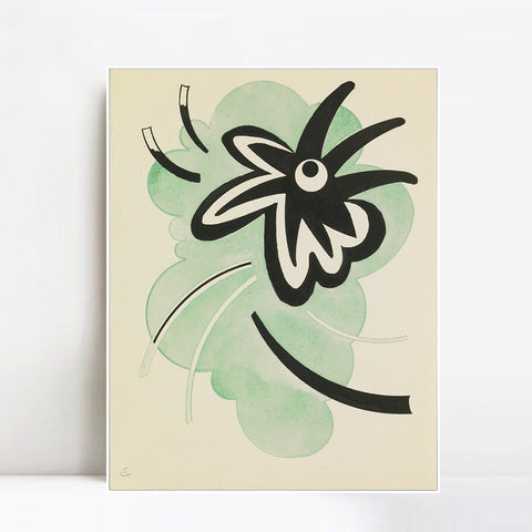 INVIN ART Framed Canvas Giclee Print VERT-NOIR by Wassily Kandinsky Wall Art Living Room Home Office Decorations