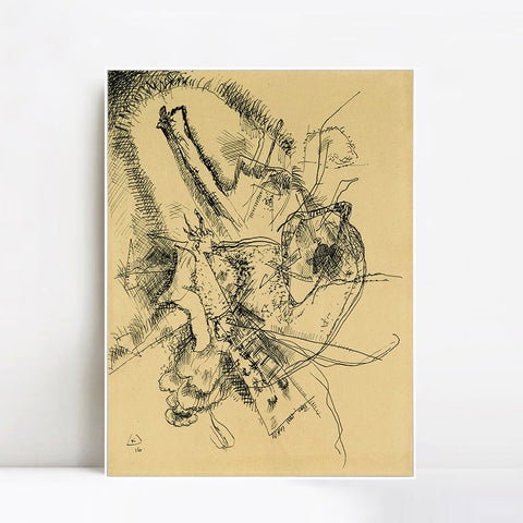 INVIN ART Framed Canvas Giclee Print DRAWING FOR ETCHING II by Wassily Kandinsky Wall Art Living Room Home Office Decorations