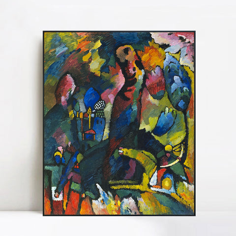 INVIN ART Framed Canvas Giclee Print Picture with an Archer by Wassily Kandinsky Wall Art Living Room Home Office Decorations