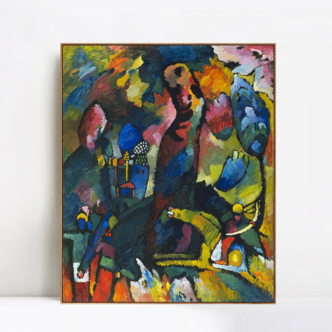 INVIN ART Framed Canvas Giclee Print Picture with an Archer by Wassily Kandinsky Wall Art Living Room Home Office Decorations