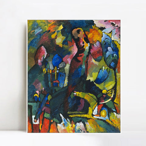 INVIN ART Framed Canvas Giclee Print Picture with an Archer by Wassily Kandinsky Wall Art Living Room Home Office Decorations