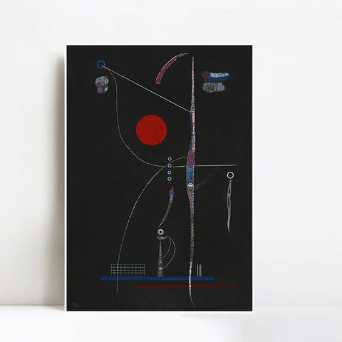 INVIN ART Framed Canvas Giclee Print L'ACCENT ROUGE by Wassily Kandinsky Wall Art Living Room Home Office Decorations