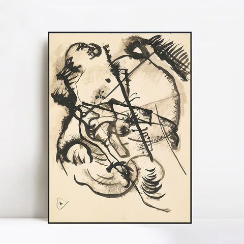 INVIN ART Framed Canvas Giclee Print OHNE TITEL (UNTITLED) (5) by Wassily Kandinsky Wall Art Living Room Home Office Decorations