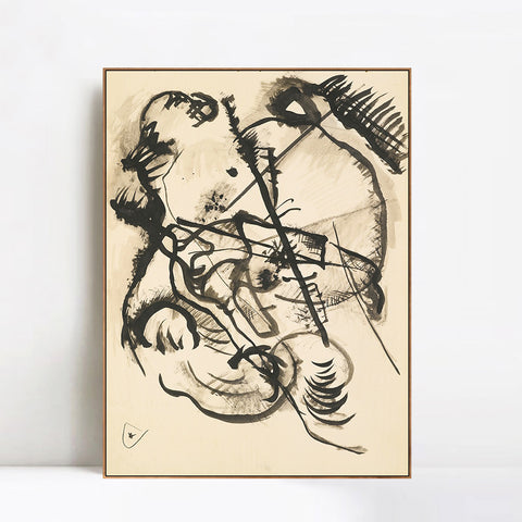 INVIN ART Framed Canvas Giclee Print OHNE TITEL (UNTITLED) (5) by Wassily Kandinsky Wall Art Living Room Home Office Decorations