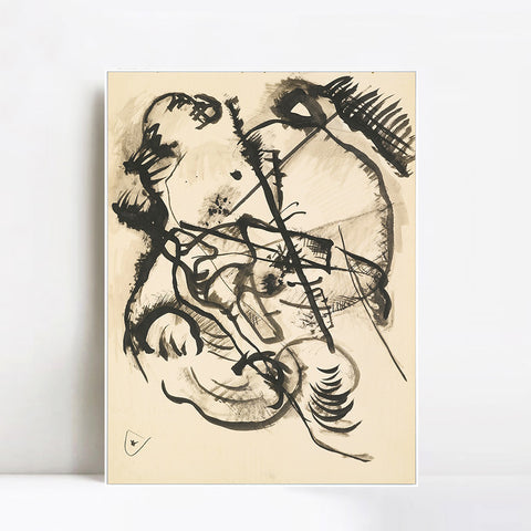 INVIN ART Framed Canvas Giclee Print OHNE TITEL (UNTITLED) (5) by Wassily Kandinsky Wall Art Living Room Home Office Decorations