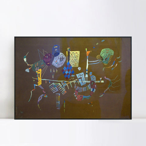INVIN ART Framed Canvas Giclee Print Around the Line by Wassily Kandinsky Wall Art Living Room Home Office Decorations