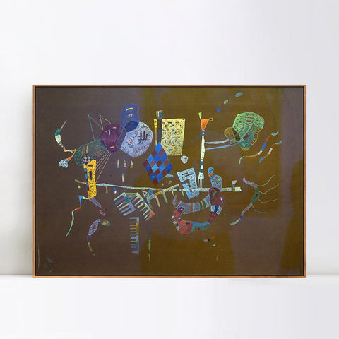 INVIN ART Framed Canvas Giclee Print Around the Line by Wassily Kandinsky Wall Art Living Room Home Office Decorations