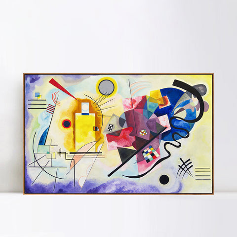 INVIN ART Framed Canvas Giclee Print Jaune_Rouge_Bleu by Wassily Kandinsky Wall Art Living Room Home Office Decorations