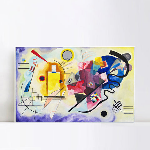 INVIN ART Framed Canvas Giclee Print Jaune_Rouge_Bleu by Wassily Kandinsky Wall Art Living Room Home Office Decorations