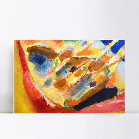 INVIN ART Framed Canvas Giclee Print Picture with Three Spots 1914 by Wassily Kandinsky Wall Art Living Room Home Office Decorations