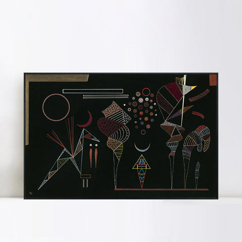 INVIN ART Framed Canvas Giclee Print éTUDE POUR 'CONTRASTES RéDUITS' by Wassily Kandinsky Wall Art Living Room Home Office Decorations