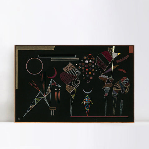 INVIN ART Framed Canvas Giclee Print éTUDE POUR 'CONTRASTES RéDUITS' by Wassily Kandinsky Wall Art Living Room Home Office Decorations