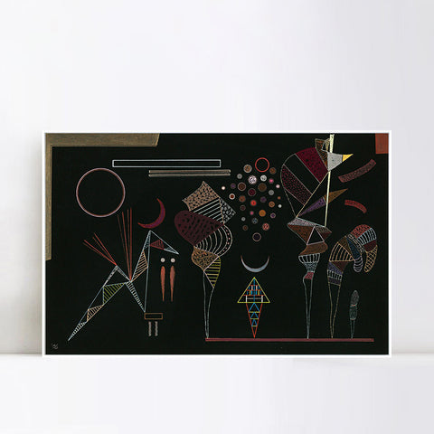 INVIN ART Framed Canvas Giclee Print éTUDE POUR 'CONTRASTES RéDUITS' by Wassily Kandinsky Wall Art Living Room Home Office Decorations