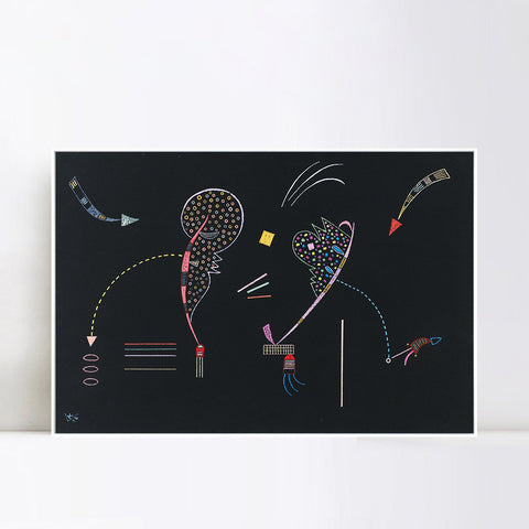 INVIN ART Framed Canvas Giclee Print DEUX COTES by Wassily Kandinsky Wall Art Living Room Home Office Decorations