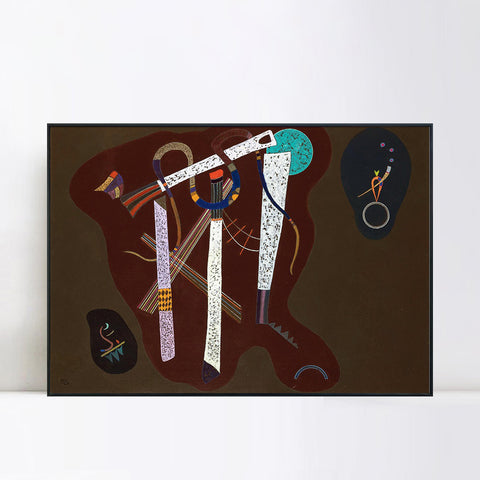 INVIN ART Framed Canvas Giclee Print DREI SAULEN (THREE COLUMNS) by Wassily Kandinsky Wall Art Living Room Home Office Decorations