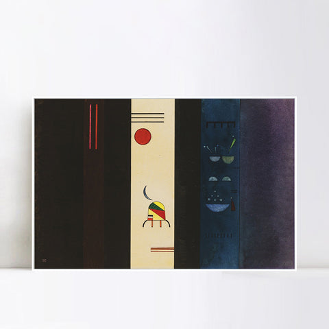 INVIN ART Framed Canvas Giclee Print DUNKLE SEITEN (DARK SIDES) by Wassily Kandinsky Wall Art Living Room Home Office Decorations