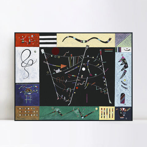 INVIN ART Framed Canvas Giclee Print ETUDE POUR 'L'ENSEMBLE' by Wassily Kandinsky Wall Art Living Room Home Office Decorations