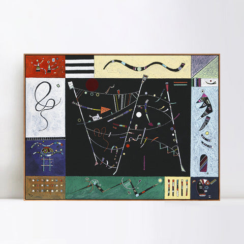 INVIN ART Framed Canvas Giclee Print ETUDE POUR 'L'ENSEMBLE' by Wassily Kandinsky Wall Art Living Room Home Office Decorations