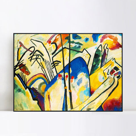 INVIN ART Framed Canvas Giclee Print 1911 Composition No 4 by Wassily Kandinsky Wall Art Living Room Home Office Decorations
