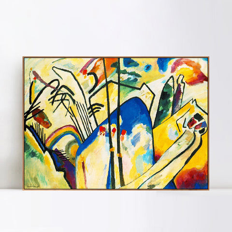 INVIN ART Framed Canvas Giclee Print 1911 Composition No 4 by Wassily Kandinsky Wall Art Living Room Home Office Decorations