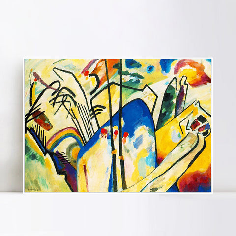 INVIN ART Framed Canvas Giclee Print 1911 Composition No 4 by Wassily Kandinsky Wall Art Living Room Home Office Decorations