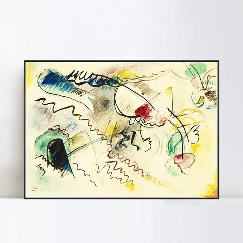 INVIN ART Framed Canvas Giclee Print OHNE TITEL (UNTITLED) (14) by Wassily Kandinsky Wall Art Living Room Home Office Decorations