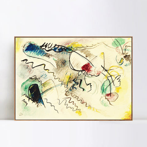 INVIN ART Framed Canvas Giclee Print OHNE TITEL (UNTITLED) (14) by Wassily Kandinsky Wall Art Living Room Home Office Decorations