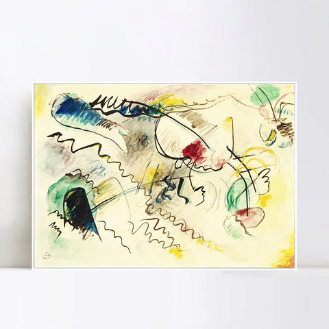 INVIN ART Framed Canvas Giclee Print OHNE TITEL (UNTITLED) (14) by Wassily Kandinsky Wall Art Living Room Home Office Decorations