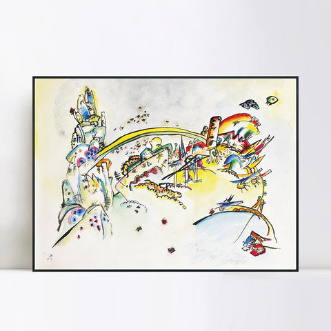 INVIN ART Framed Canvas Giclee Print OHNE TITEL (UNTITLED) (15) by Wassily Kandinsky Wall Art Living Room Home Office Decorations