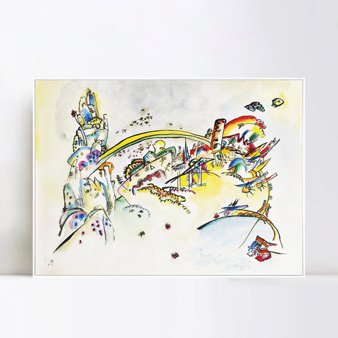 INVIN ART Framed Canvas Giclee Print OHNE TITEL (UNTITLED) (15) by Wassily Kandinsky Wall Art Living Room Home Office Decorations