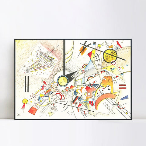 INVIN ART Framed Canvas Giclee Print Series#98 OHNE TITEL by Wassily Kandinsky Wall Art Living Room Home Office Decorations