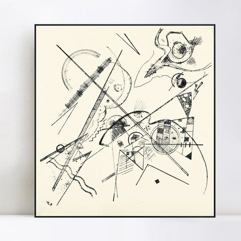 INVIN ART Framed Canvas Giclee Print UNBETITELTE RADIERUNG (ROETHEL 183) by Wassily Kandinsky Wall Art Living Room Home Office Decorations