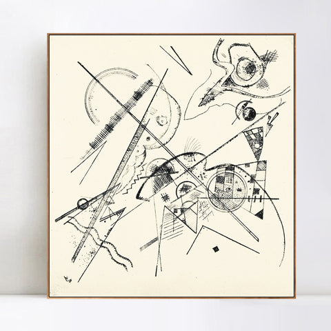 INVIN ART Framed Canvas Giclee Print UNBETITELTE RADIERUNG (ROETHEL 183) by Wassily Kandinsky Wall Art Living Room Home Office Decorations
