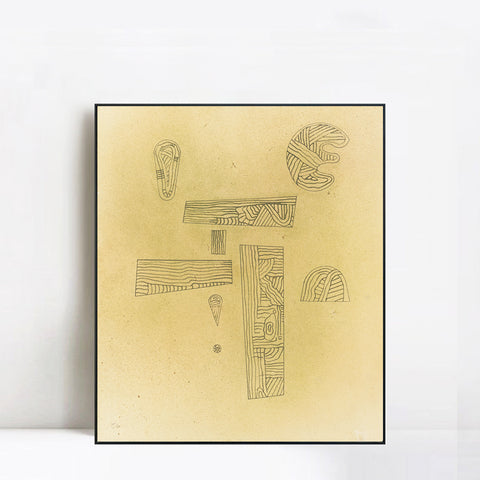INVIN ART Framed Canvas Giclee Print FRAGMENTE (FRAGMENTS) by Wassily Kandinsky Wall Art Living Room Home Office Decorations