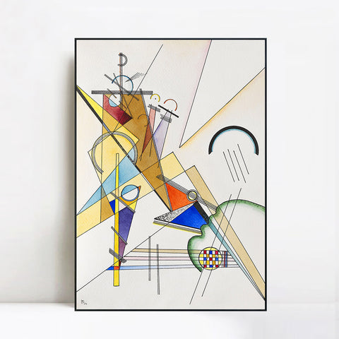 INVIN ART Framed Canvas Giclee Print Gewebe 1923 by Wassily Kandinsky Wall Art Living Room Home Office Decorations
