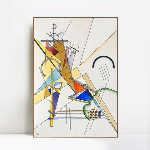 INVIN ART Framed Canvas Giclee Print Gewebe 1923 by Wassily Kandinsky Wall Art Living Room Home Office Decorations