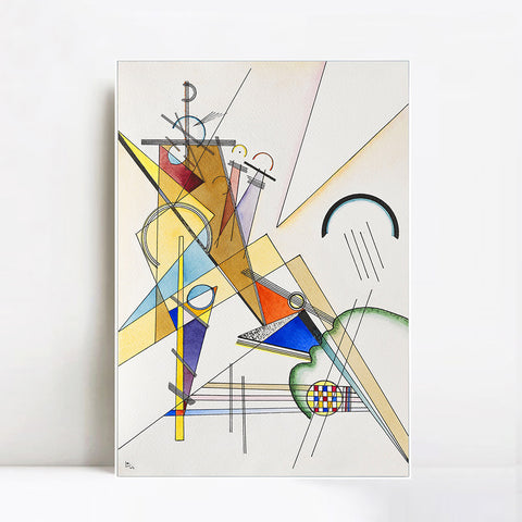 INVIN ART Framed Canvas Giclee Print Gewebe 1923 by Wassily Kandinsky Wall Art Living Room Home Office Decorations
