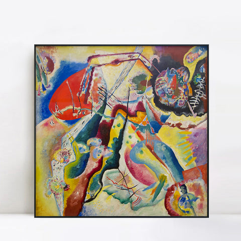 INVIN ART Framed Canvas Giclee Print Bild mit rotem Fleck by Wassily Kandinsky Wall Art Living Room Home Office Decorations