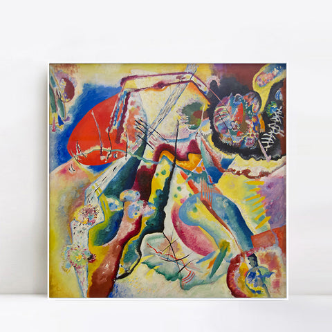 INVIN ART Framed Canvas Giclee Print Bild mit rotem Fleck by Wassily Kandinsky Wall Art Living Room Home Office Decorations