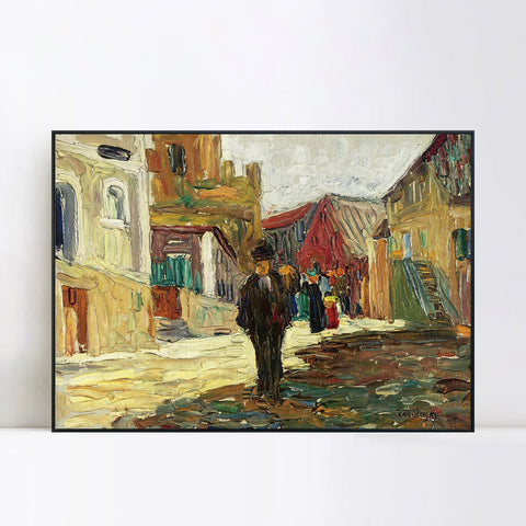 INVIN ART Framed Canvas Giclee Print KALLMUNZ - VILSGASSE II(2) by Wassily Kandinsky Wall Art Living Room Home Office Decorations