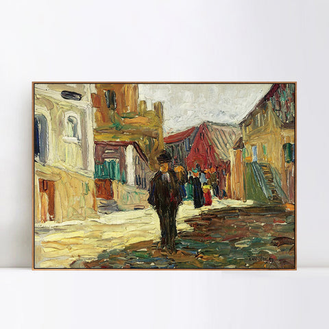 INVIN ART Framed Canvas Giclee Print KALLMUNZ - VILSGASSE II(2) by Wassily Kandinsky Wall Art Living Room Home Office Decorations